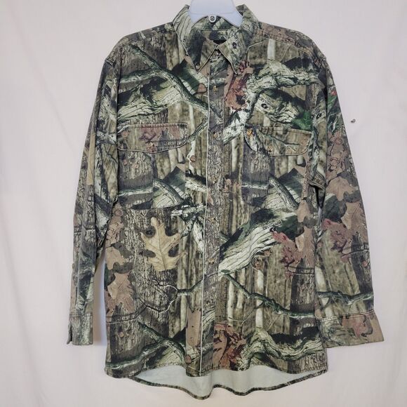 Browning Jacket Mens Large Full Zip Soft Shell Mossy Oak Break Up Infinity Camo - Picture 1 of 6